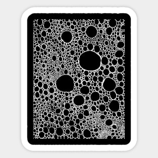 Dots pattern / circle pattern (white on black) Sticker